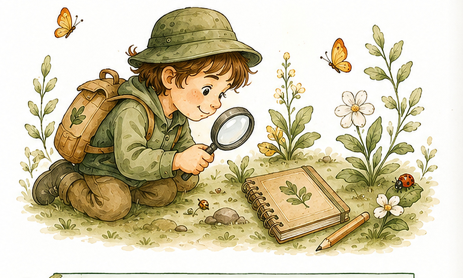 Petit explorateur observant la nature